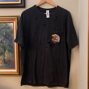 Harley Davidson Distressed Lambert Janesville, WI tee shirt tshirt motorcycle L